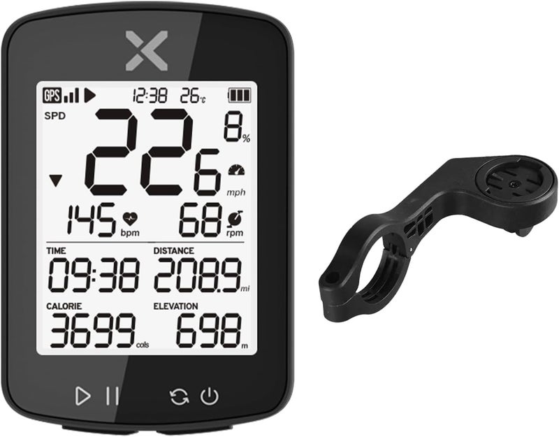Xoss G+ Gen2 GPS Bike Computer ANT+/ Bluetooth IPX7 Waterproof Cycling Computer Rechargeable Bicycle Speedometer Odometer with 2.2 inch LCD Screen, 28 hrs Long Battery Life Fits All Bikes - Image 1